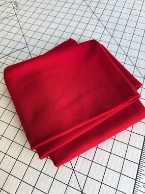 Red Gaberdine Fabric 7/8 Yard x 58” Medium Weight Suiting
